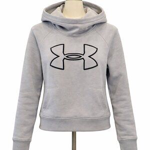 Under Armour ColdGear Hoodie XS Women’s Gray Logo Pullover Sweatshirt